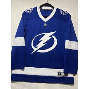 Fanatics NHL Tampa Bay Lightning Blue Hockey Jersey Youth L/XL EUC